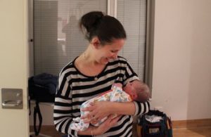 Michelle Clift holding baby Evelyn